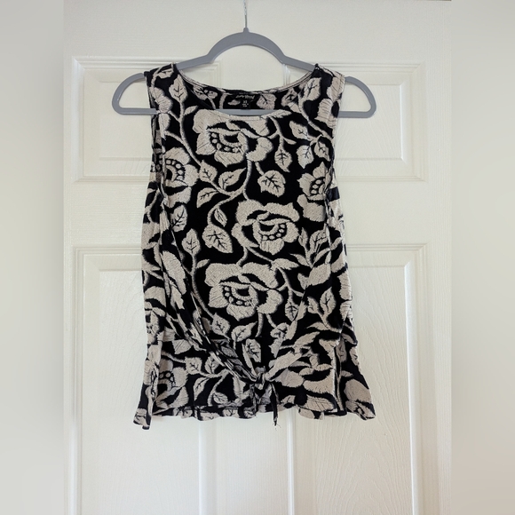 Lucky Brand Tops - Lucky Brand Black and Cream Floral Tank Top